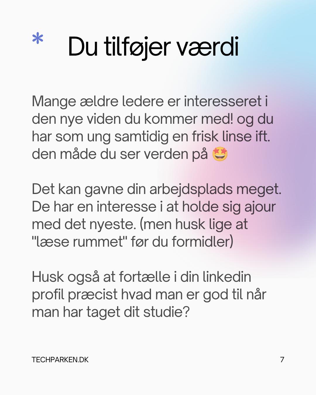 Tips til de unge lige fra studiet – slide 7